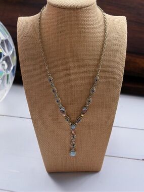 Delicate Opal Drop Y-Necklace